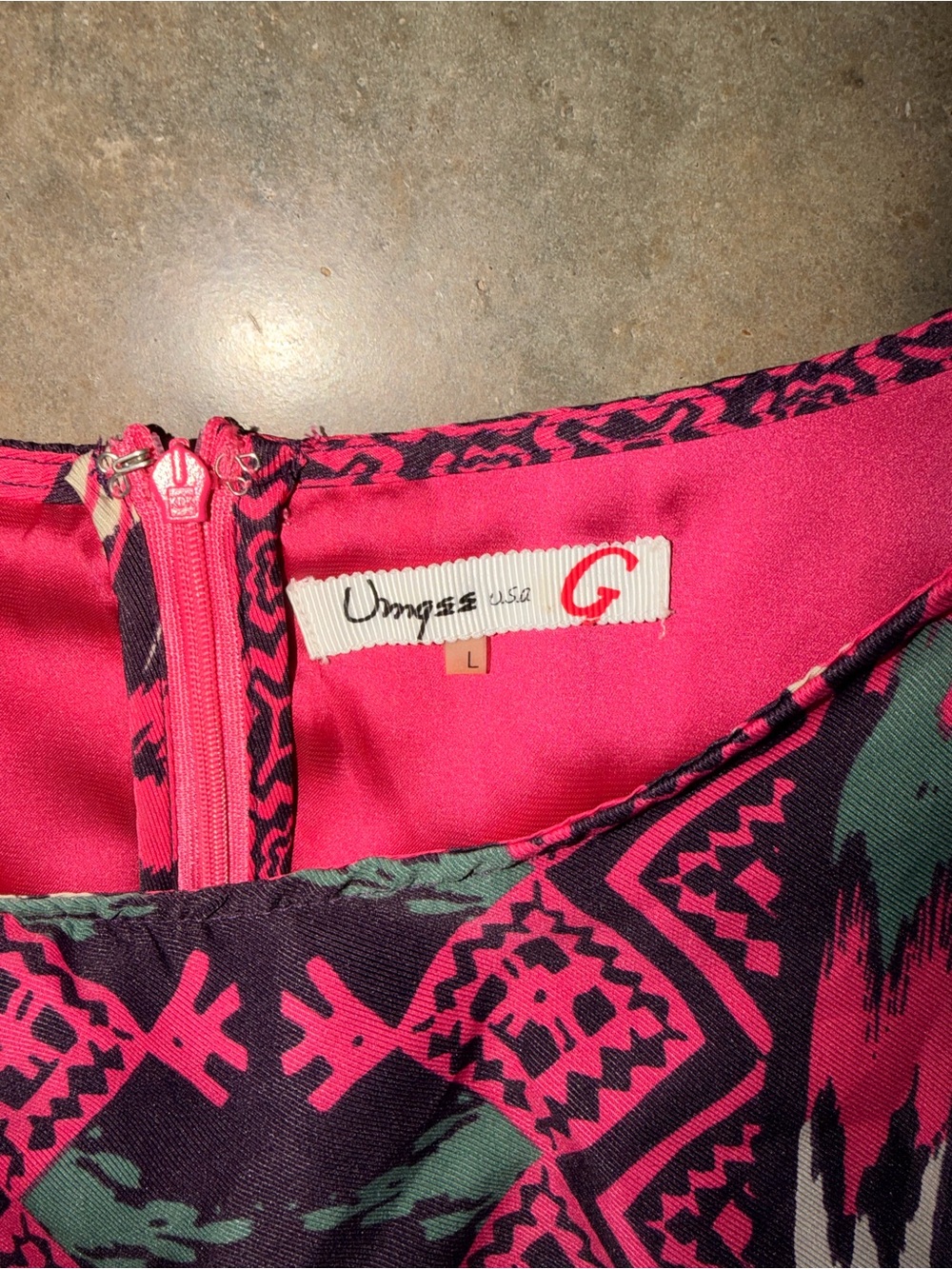 Umgee Pink Southwestern Print Sleeveless Shift Dress L Boho Lined - Picture 3 of 9